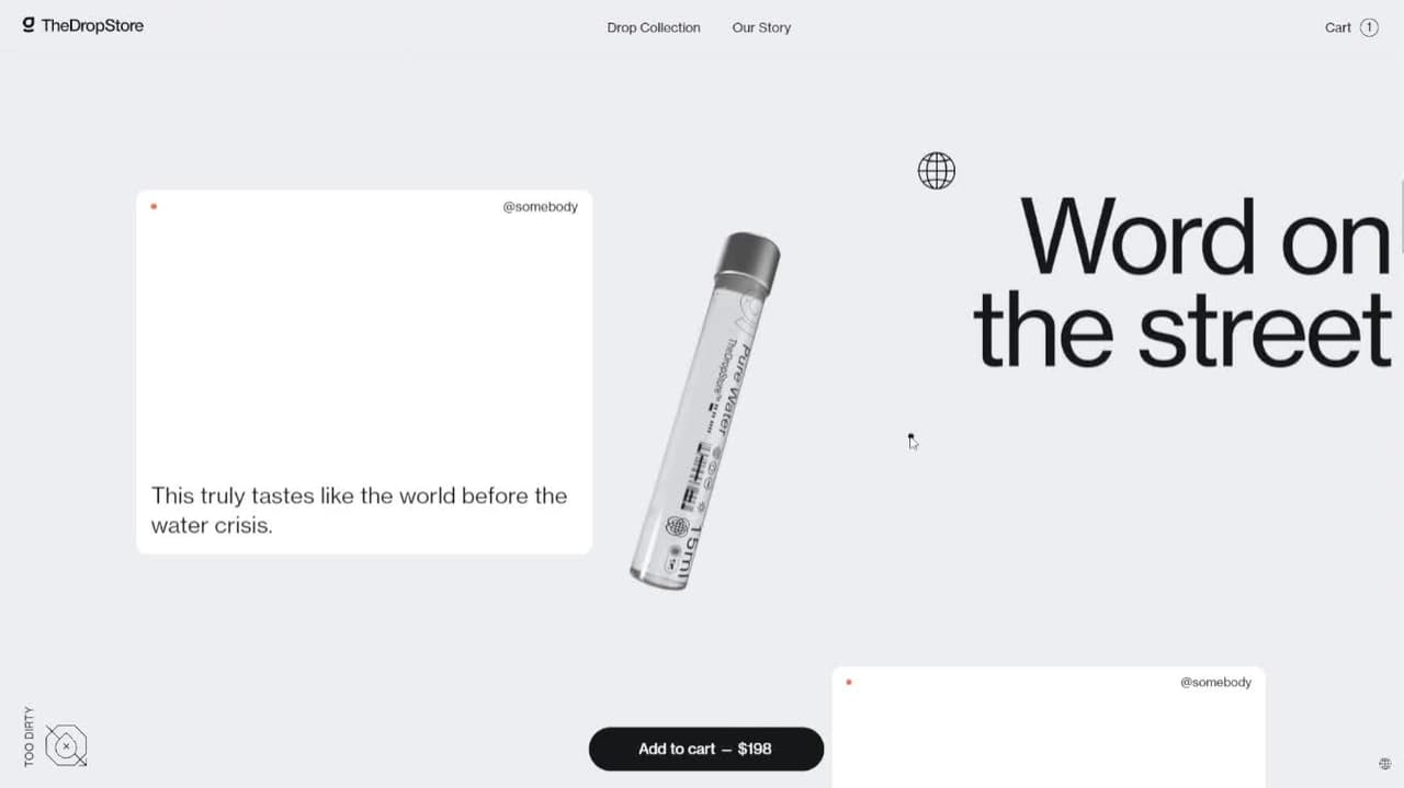 Screenshot of The Drop Store